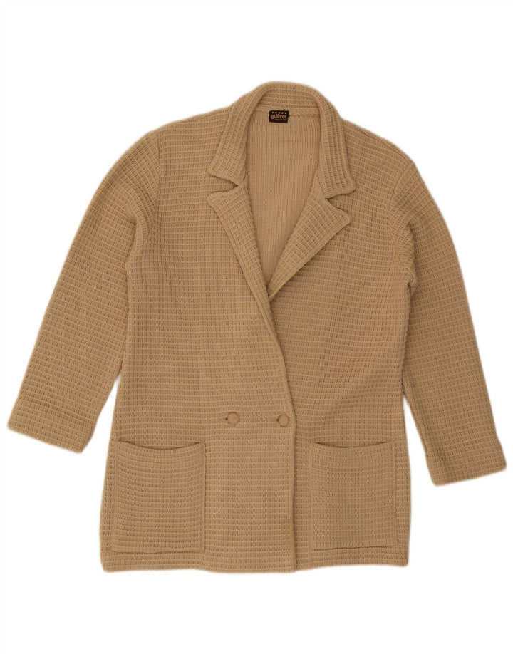 Maglione cardigan doppiopetto vintage da donna IT 50 XL Beige