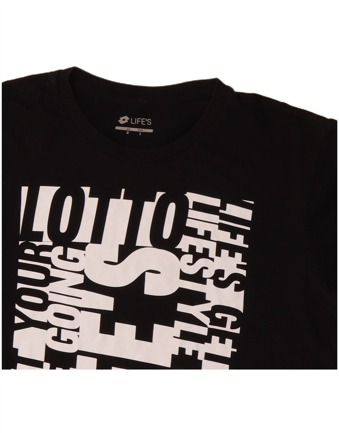 T-shirt grafica da uomo LOTTO Top piccola in cotone nero