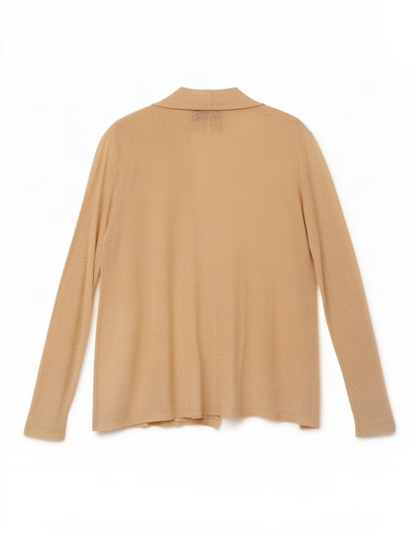 Top cardigan aperto da donna Zara UK 14 grande lino beige