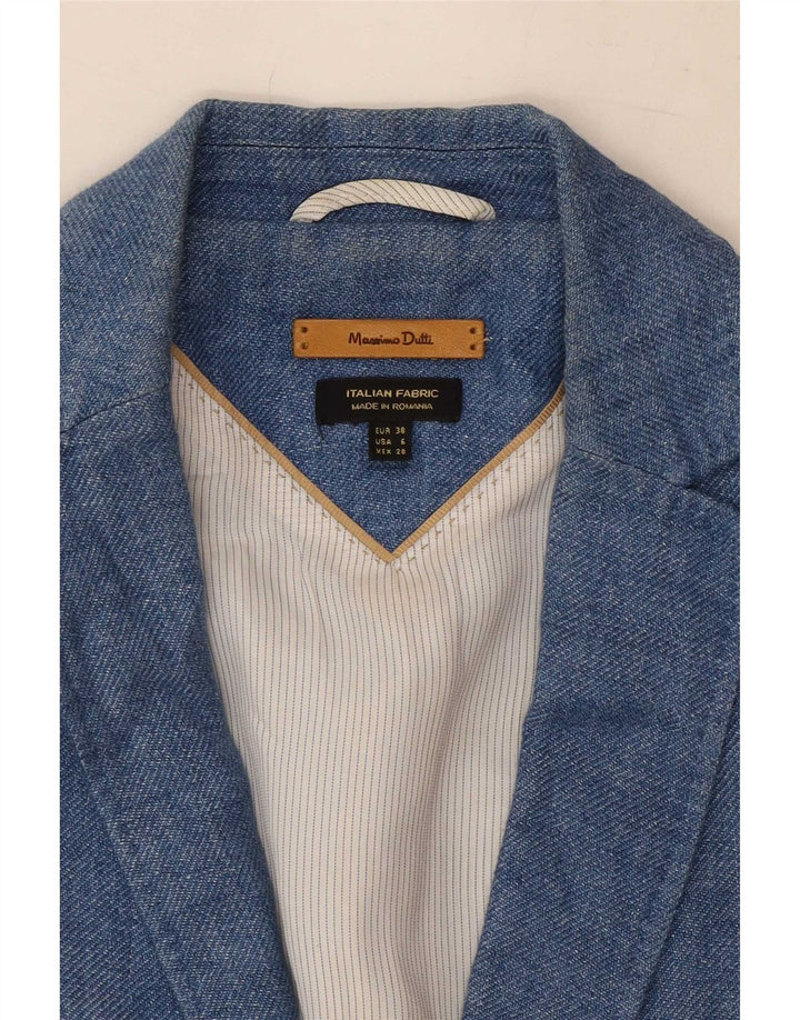 Giacca blazer da donna a 1 bottone Massimo Dutti EU 38 piccolo lino blu