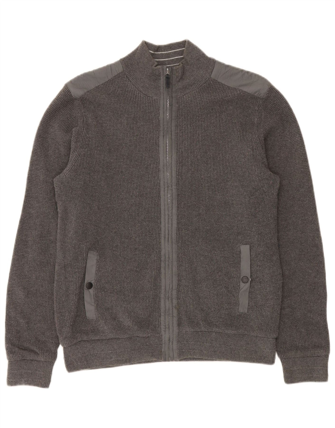 Maglione cardigan vestibilità regolare Marks & Spencer da uomo blu Harbour grigio medio