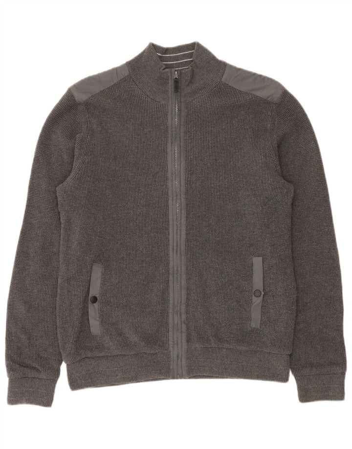 Maglione cardigan vestibilità regolare Marks & Spencer da uomo blu Harbour grigio medio