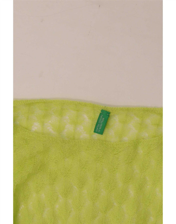 Top da donna Benetton trasparente a maniche lunghe UK 16 grande verde