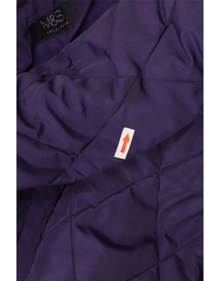 Soprabito trapuntato da donna Marks & Spencer UK 14 grande poliestere viola