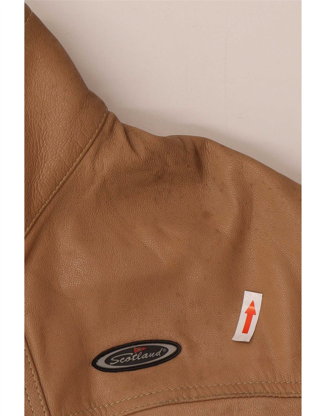 Giacca in pelle vintage da uomo piccola marrone