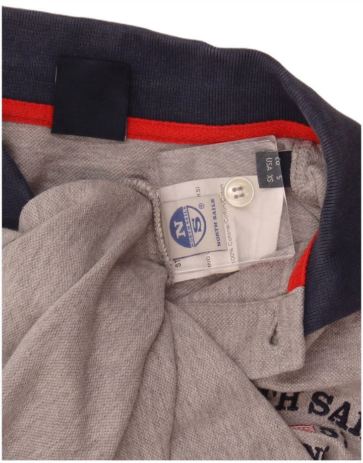 Polo grafica da uomo NORTH SAILS XS in cotone color block grigio