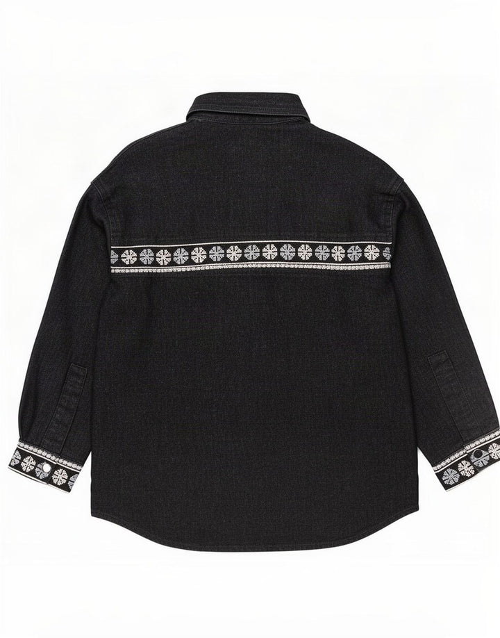Camicia oversize da donna Zara UK 14 Cotone geometrico nero medio