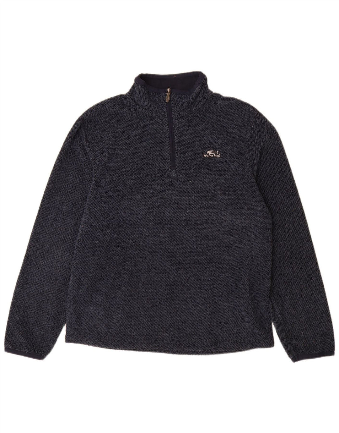 Maglione in pile da uomo con collo a 1/4 zip Weird Fish, grande poliestere blu navy