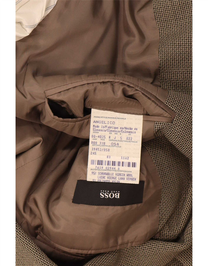 Giacca blazer da uomo a 3 bottoni Hugo Boss EU 54 2XL lana grigia