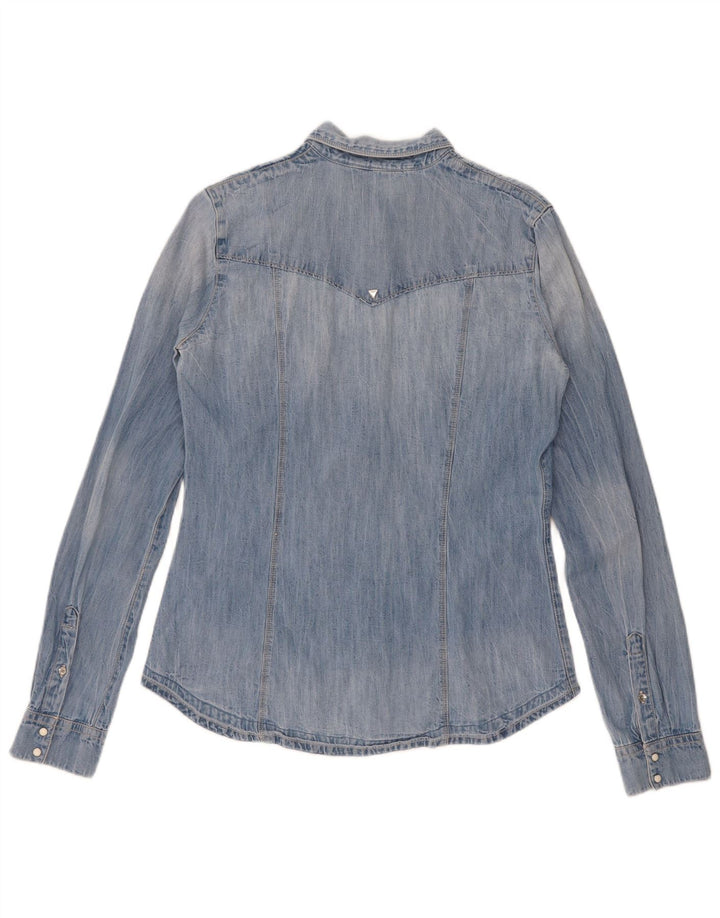 Camicia in denim da donna Guess UK 8 piccola in cotone blu