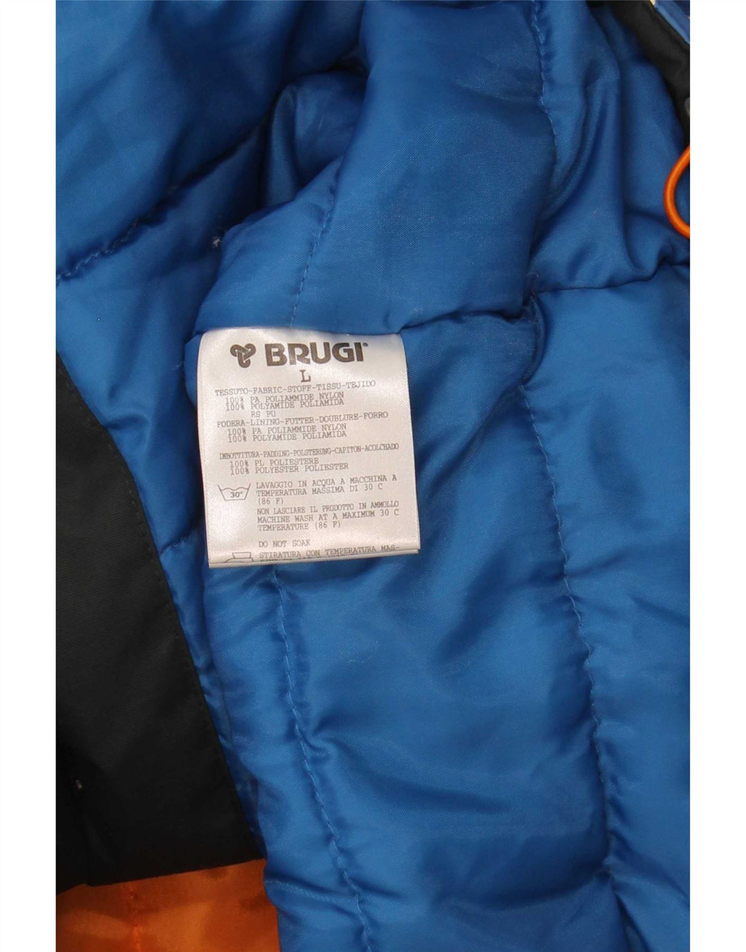 Giacca da sci con cappuccio da uomo Brugi UK 40 Large Blu Colourblock in poliammide