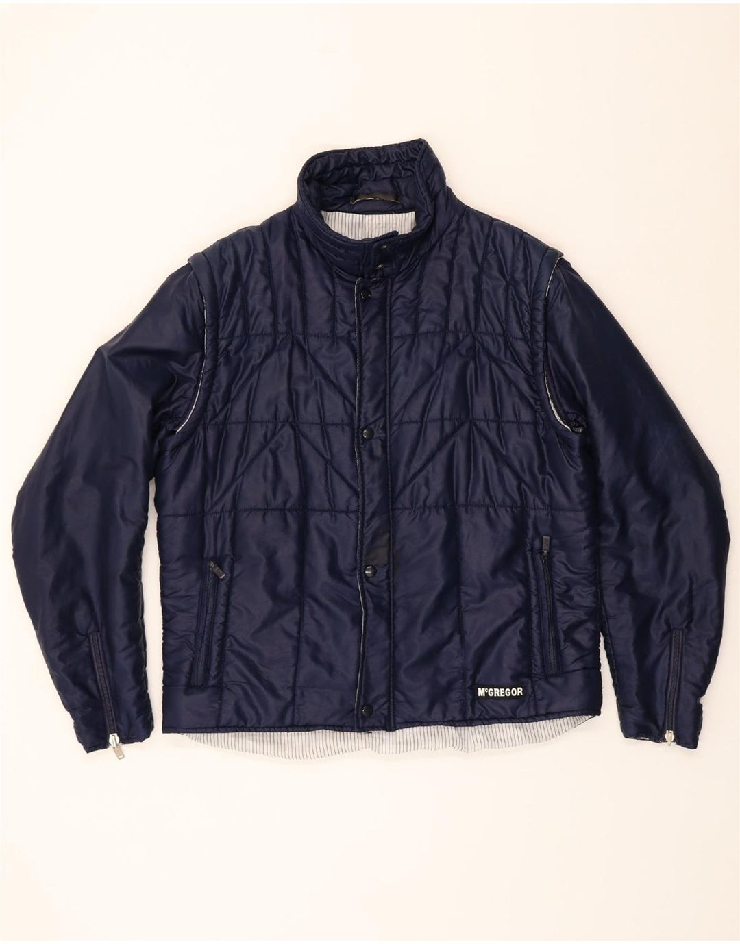 MC GREGOR Womens Padded Jacket IT 56 4XL Navy Blue Vintage MC Gregor and Second-Hand MC Gregor from Messina Hembry 
