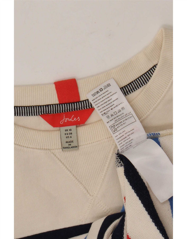 Felpa oversize da donna Joules UK 10 Small Off White Striped