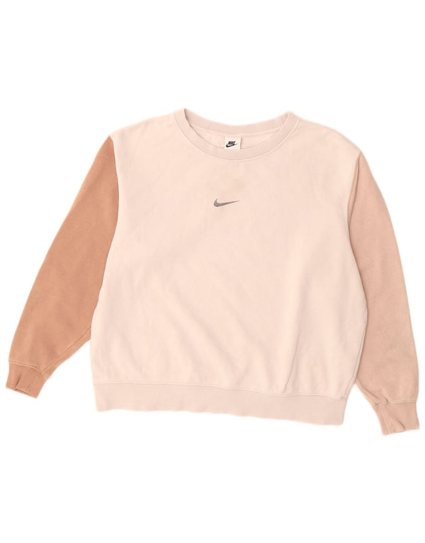 Felpa da donna Nike Maglione UK 14 Cotone color block beige medio