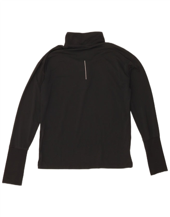 Maglia da tuta pullover con zip e collo Nike Dri Fit da donna UK 6 XS poliestere nero