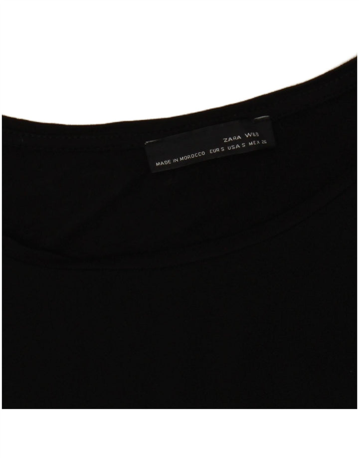 T-shirt corta da donna Zara UK 8 piccola nera