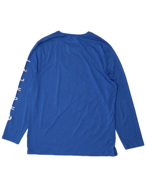 Maglietta grafica da uomo Hurley a maniche lunghe XL in poliestere blu