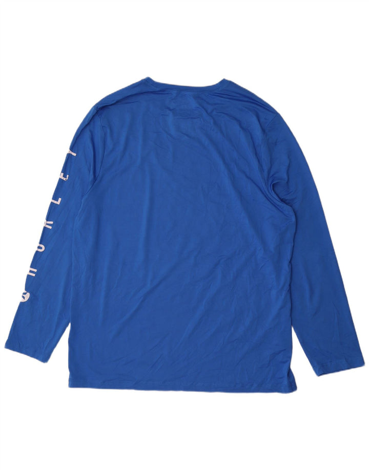 Maglietta grafica da uomo Hurley a maniche lunghe XL in poliestere blu