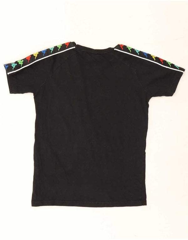 T-shirt grafica Kappa per ragazzi 11-12 anni in cotone nero