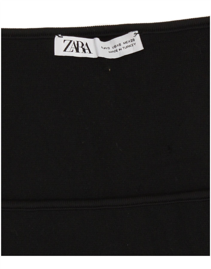 Top corto da donna Zara a maniche lunghe UK 8 piccolo nero