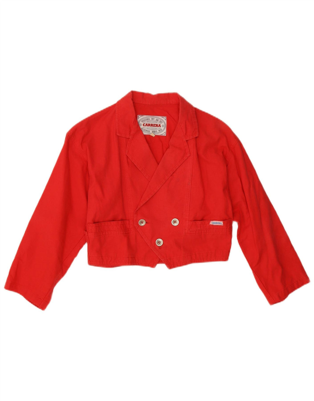 Giacca blazer doppiopetto corta da donna Carrera UK 10 piccola rossa