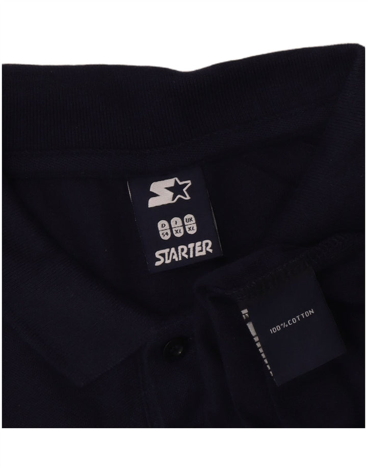 STARTER Mens Polo Shirt XL Navy Blue Cotton