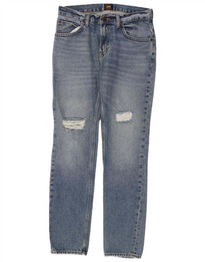 Jeans Lee Rider da donna slim effetto invecchiato W30 L32 cotone blu
