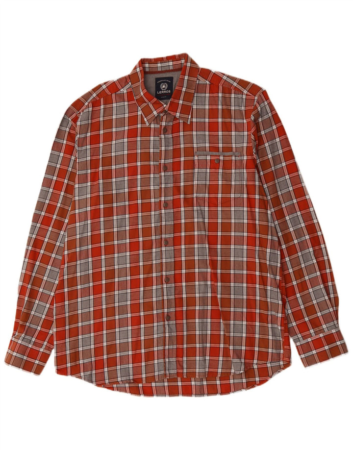 Camicia da uomo LERROS XL in cotone a quadri rossi