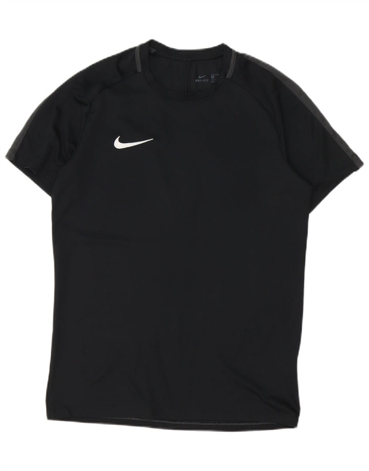 T-shirt Nike da uomo Dri Fit, top in poliestere color block medio nero