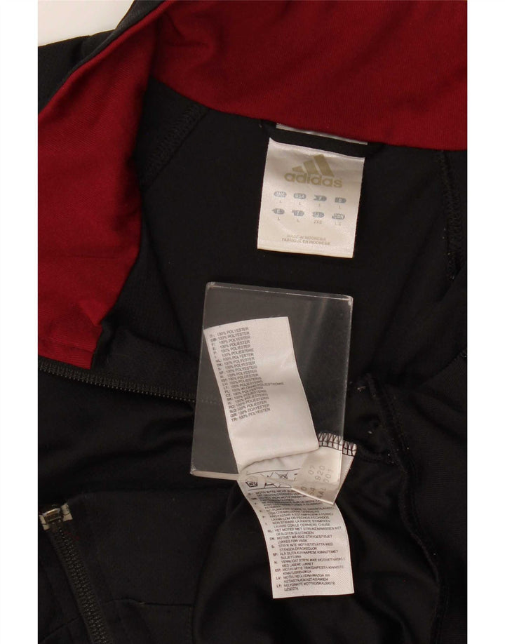 Giacca da ginnastica da uomo Adidas Large nera in poliestere