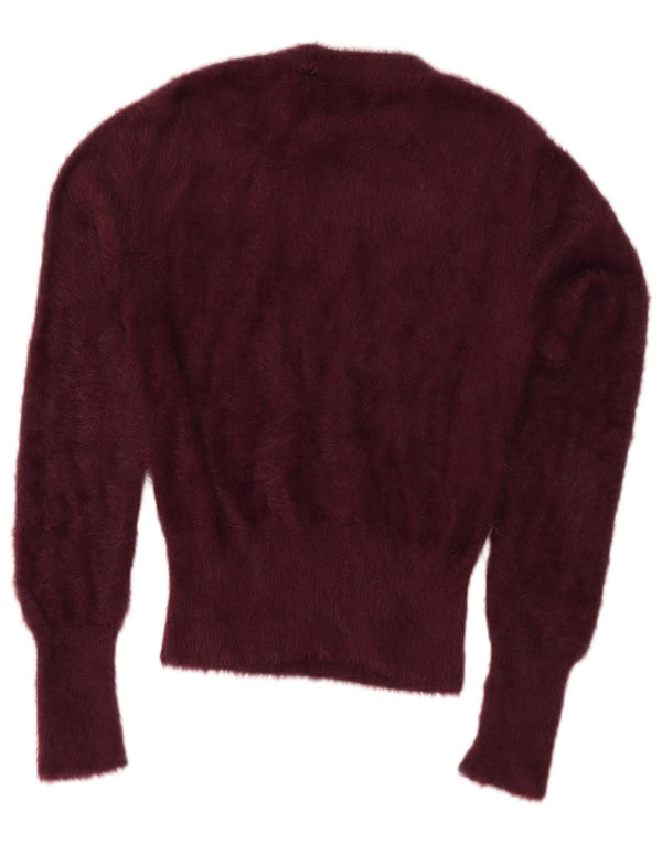 Maglione maglione girocollo da donna Zara UK 10 piccolo nylon bordeaux