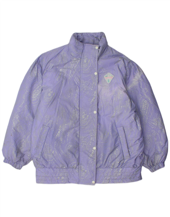 Giacca da sci oversize da donna Brugi taglia 48 viola Paisley in poliammide