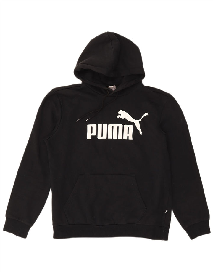 Felpa con cappuccio grafica PUMA da uomo, cotone nero medio
