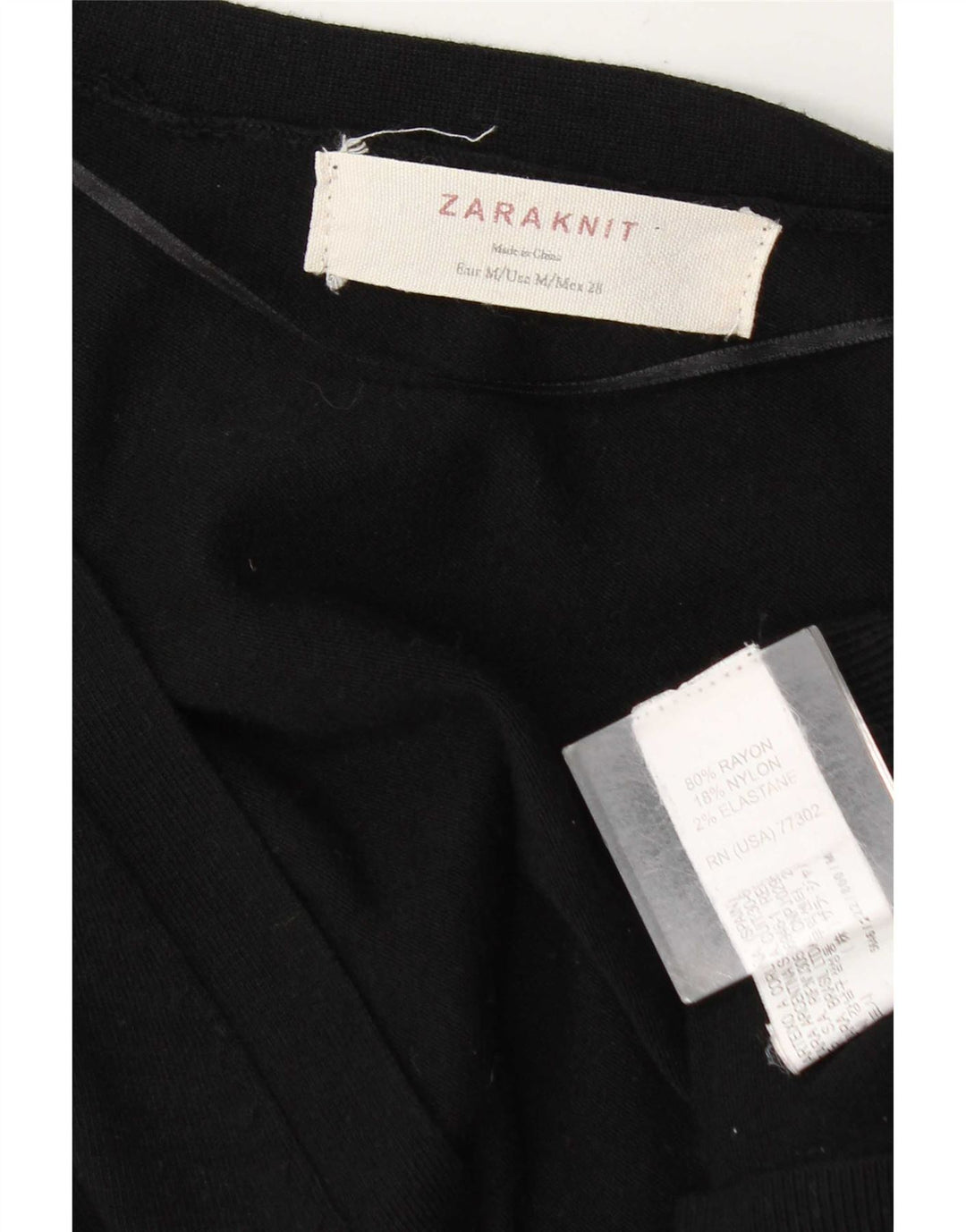 Maglione cardigan da donna Zara UK 14 Rayon nero medio