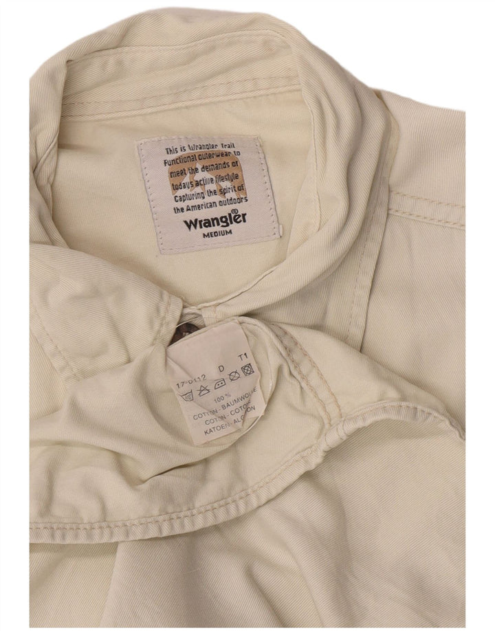 Camicia militare a maniche corte da uomo Wrangler in cotone bianco sporco medio