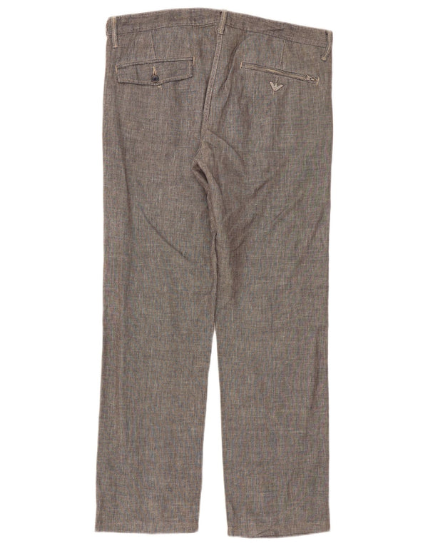 Pantaloni chino dritti da uomo Armani IT 52 XL W38 L31 Cotone grigio