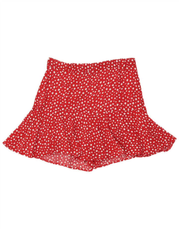 Pantaloni caldi a vita alta Zara da donna piccoli W26 rossi floreali