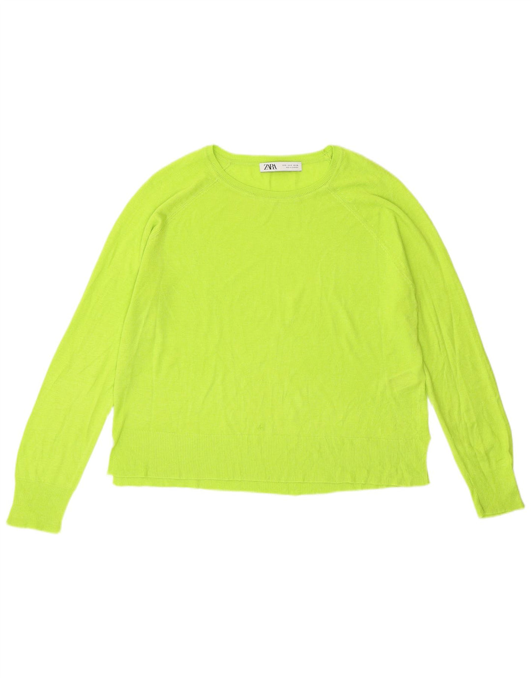 Maglione maglione oversize con scollo a barca da donna Zara UK 10 piccolo viscosa verde