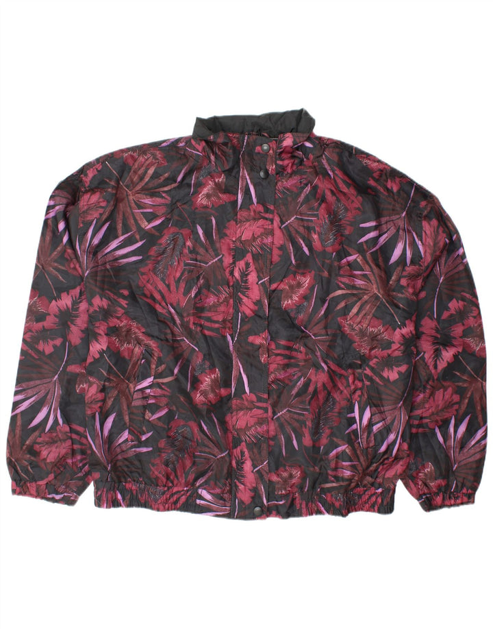 Giubbotto bomber oversize da donna R&R UK 14/16 Grande motivo floreale multicolore