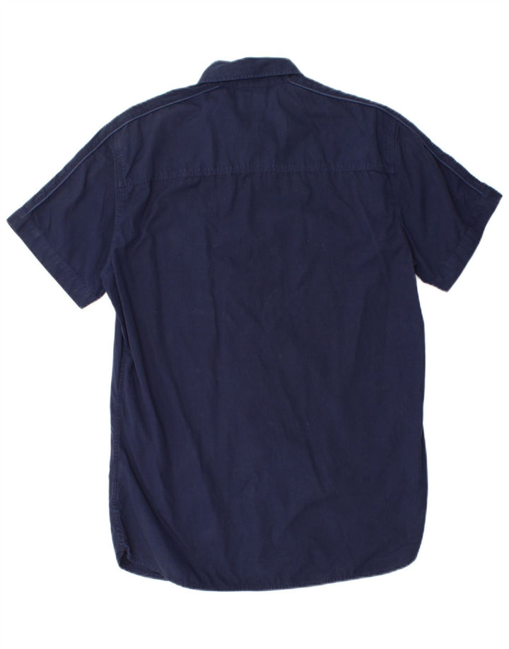 Camicia a maniche corte da uomo North Sails in cotone blu navy medio
