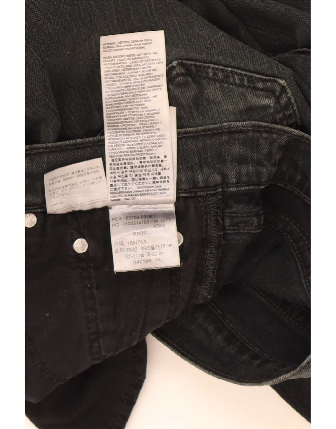 Jeans slim da uomo Levi's W30 L30 cotone nero