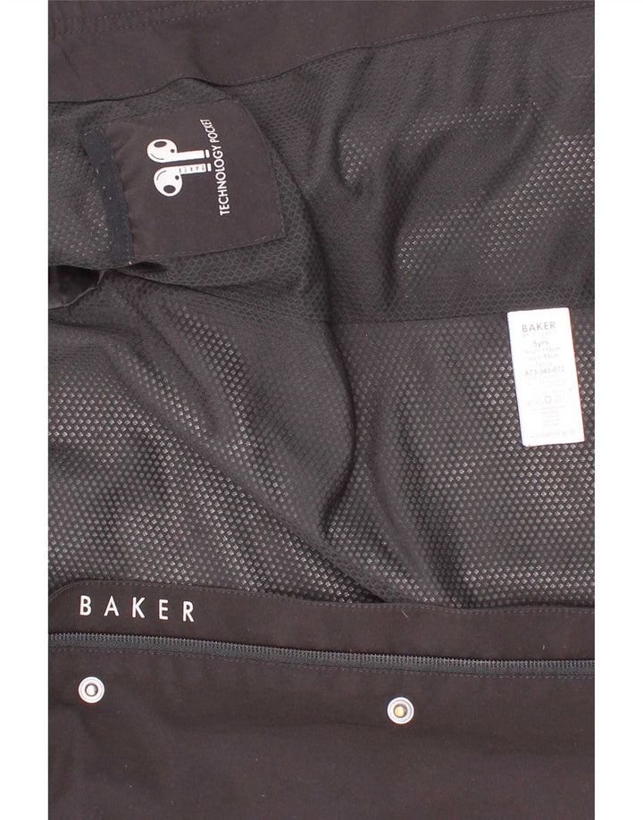 Giacca antipioggia con cappuccio grafica da ragazzo Ted Baker 4-5 anni in poliestere nero