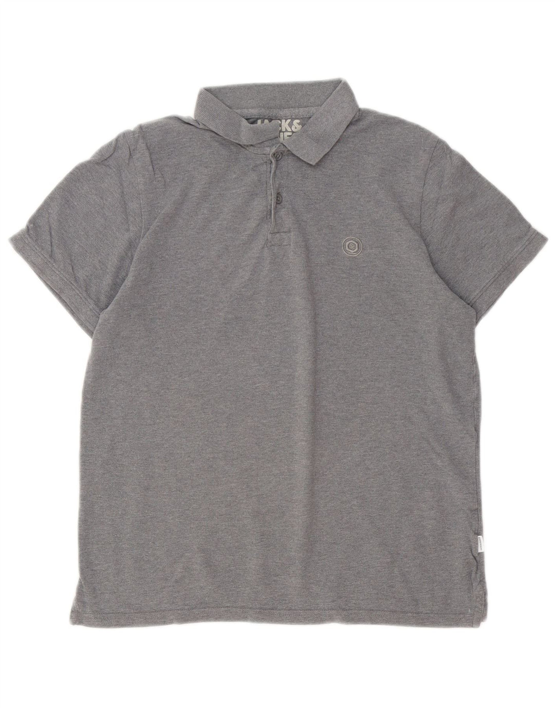 Polo da uomo Jack & Jones in cotone screziato grigio medio