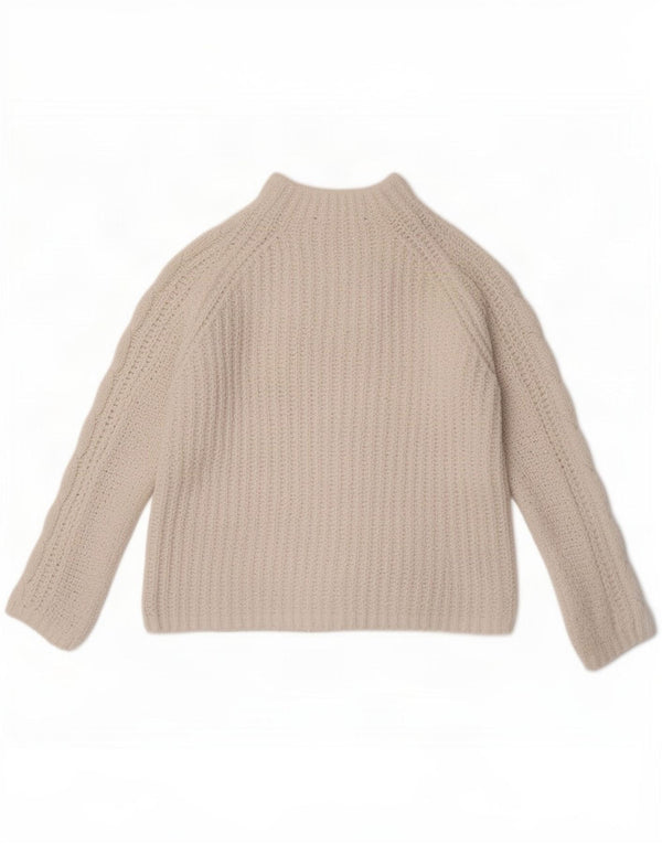 Maglione maglione a collo alto da donna Marks & Spencer UK 10 piccolo Beige