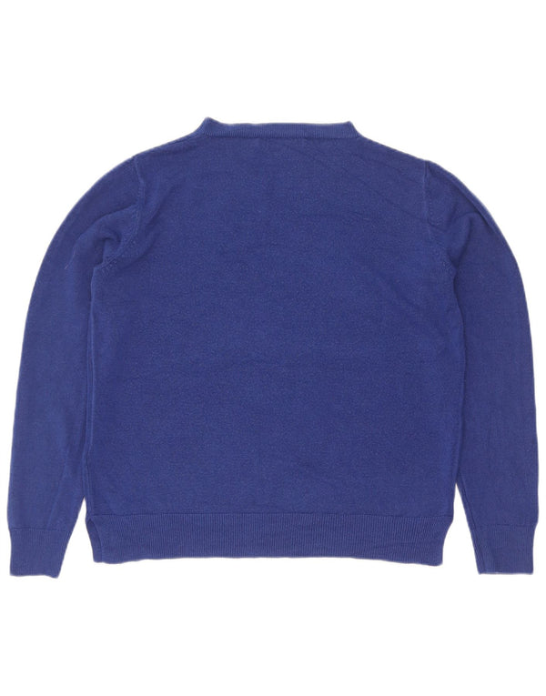 Maglione maglione girocollo da donna Marks & Spencer UK 14 Acrilico blu medio
