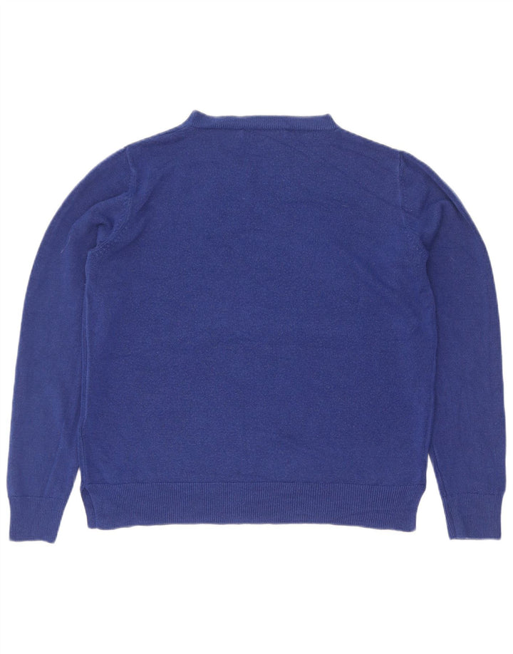 Maglione maglione girocollo da donna Marks & Spencer UK 14 Acrilico blu medio
