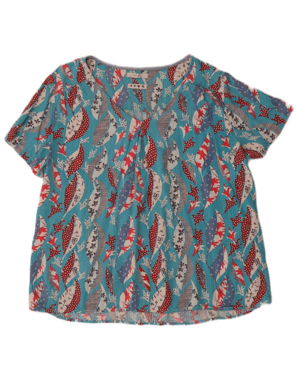 Camicetta da donna White Stuff Top UK 14 Viscosa floreale blu grande