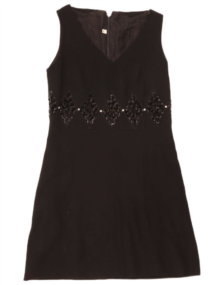 Abito tubino vintage da donna senza maniche IT 44 medio nero