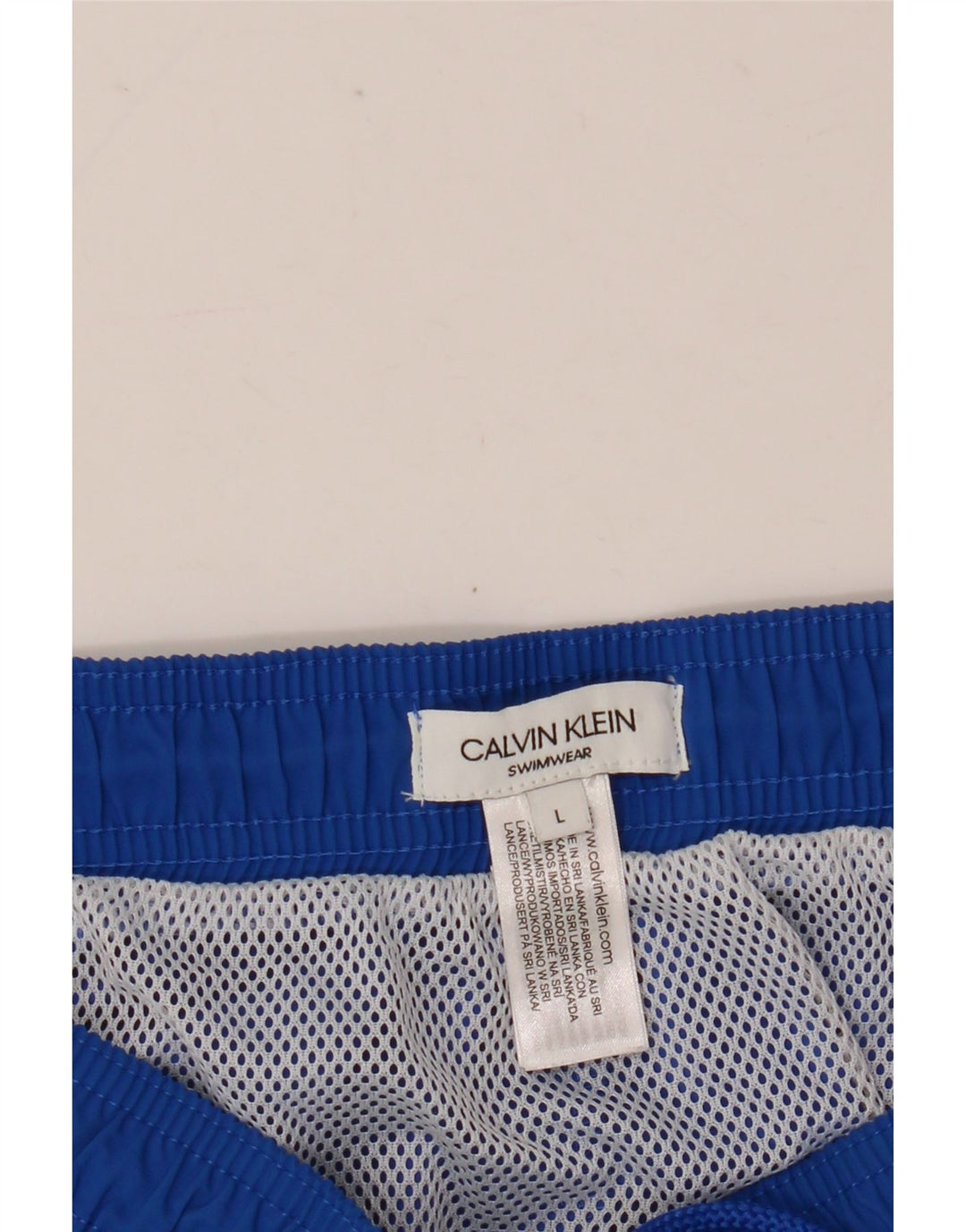 Pantaloncini da bagno grafici da uomo Calvin Klein grandi in poliestere color block blu