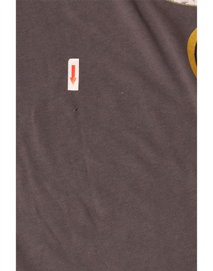 Top grafico da uomo Reebok a maniche lunghe in cotone grigio medio
